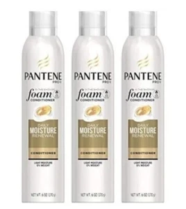 Pantene PRO-V In Shower Foam Conditioner Lot of 3 Daily Moisture Renewal 6 oz Ea - Picture 1 of 7