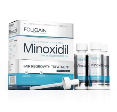 Foligain Tratamiento de Regeneración del Cabello Bajo en Alcohol 5% para Hombres - Suministro para 3 Meses 180 ml Foto 1 de 4