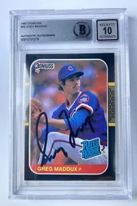 Greg Maddux Signed 1987 Donruss #36 Rookie Card BAS Autograph Grade 10 - Picture 1 of 2