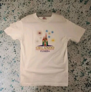 T-shirt Disney Castello di Cenerentola ricamata fuochi d'artificio taglia 10 12 Florida - Foto 1 di 10