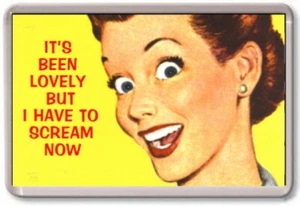 FRIDGE MAGNET - I HAVE TO SCREAM NOW... - Large - 40's 50's 60's Housewife - Picture 1 of 1