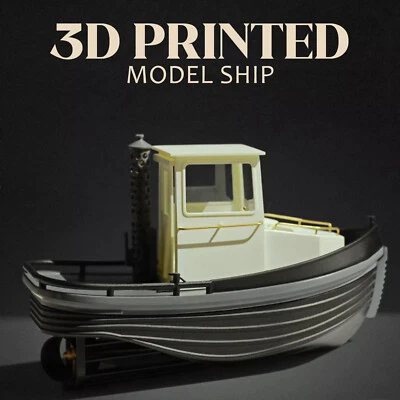 Harbor Micro Mini Coal Tug Boat Scale 1:18 180mm 7" RC Model Ship Kit - Image 1 of 4