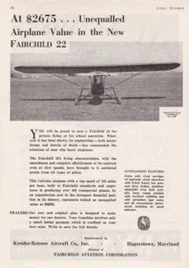 Fairchild 22 1931 avión anuncio 1/4/2023b - Imagen 1 de 1