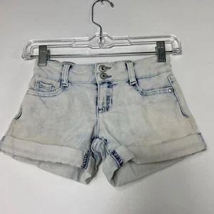 Jordache Jean Shorts Youth Size 6 Acid Wash Denim Adjustable Waist Stretch - Picture 1 of 11