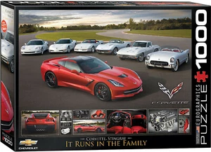 Corvette Stingray "It Runs In The Family" Jigsaw Puzzle 1000 Pieces - Picture 1 of 2