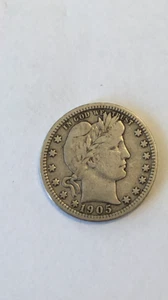 1905 Barber Quarter, VF, PROBLEM-FREE ATTRACTIVE COIN - Picture 1 of 2