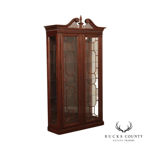 Harden Georgian Style Cherry Illuminated Display Cabinet Cover