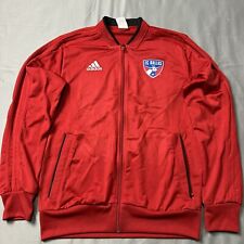 adidas FC Dallas Jacket Men Medium Red Full Zip MLS Soccer Futbol Long Sleeve