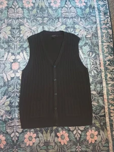 Tasso Elba Herren Pullover Weste Zopfmuster Knopfleiste XL Braun Forest Academia - Bild 1 von 8