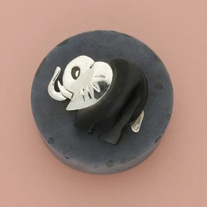 mexico sterling silver vintage black onyx lucky elephant brooch - Picture 1 of 3