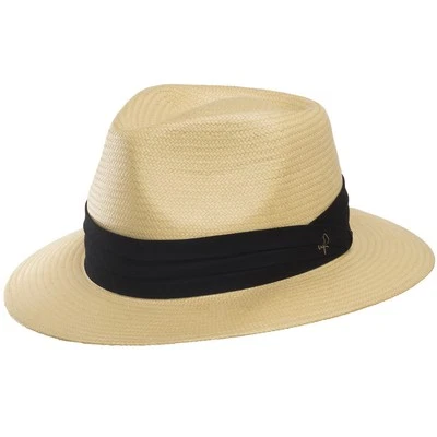 Ultrafino MONTE CRISTO Classic Fedora Straw Panama Hat Sun Wide Brim - Image 1 of 4