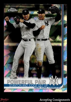2019 Topps Chrome Sapphire #444 Powerful Pair Aaron Judge & Giancarlo Stanton - Image 1 of 2