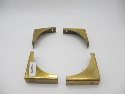 Vintage Brass Box Corners Mounts Hardware Bumpers Guards Trunk Edges Old Corner - Image 1 of 4