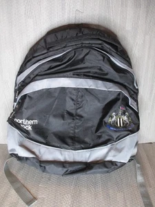 Vintage Newcastle United Rucksack Backpack School Bag Northern Rock Black Grey - Picture 1 of 9