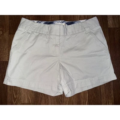 Pantalones Cortos Chinos J.Crew City Fit Clásicos Sarga Beige Bolsillos Talla 8 Foto 1 de 4