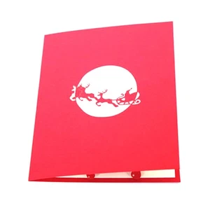  Creative 3D Greeting Christmas Themed Up Cards Xmas Blessing Festival Gift - Picture 1 of 12