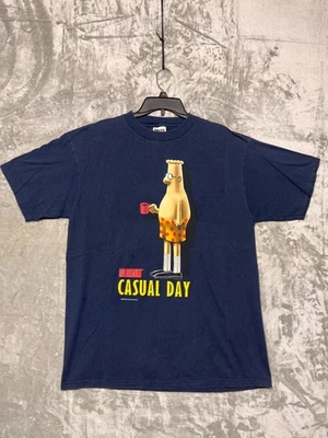 复古 DILBERT "Casual Day" T 恤 XL Tultex 漫画条办公室幽默海军蓝 — 第 1/4 张图片