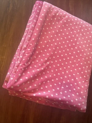 Funda nórdica Pottery Barn Kids terciopelo rosa lunares tamaño doble Foto 1 de 4