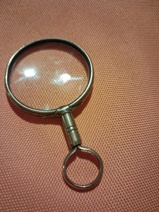 Antike runde Lupe Finger gehalten ganz Messing " Quizglas " - Bild 1 von 8
