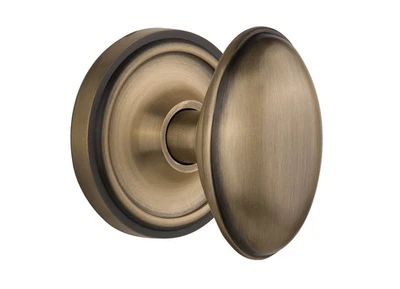 Warehouse Classic Rosette with Homestead Door Knob, Single Dummy, Antique Bra... - Image 1 of 2