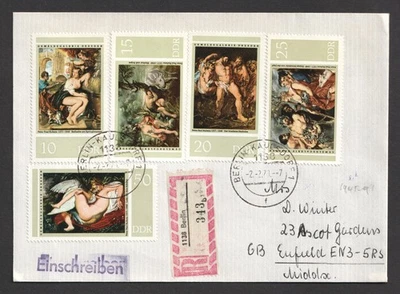 RDA Alemania Rubén parte conjunto estampillas en cubierta registrada Berlín 1978. Art Foto 1 de 3