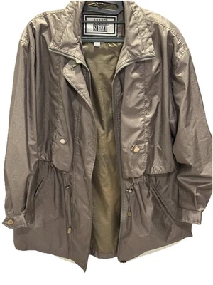 Fleet Street Women’s Rain Coat ~ Lightweight Jacket ~Gold Buttons~ Size L - Image 1 of 4