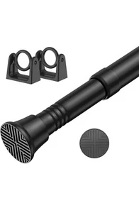 1pack Black Tension Curtain Rod with Two Brackets - 18-36 Inch Adjustable Spr... - Picture 1 of 7
