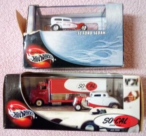 100% Hot Wheels SO-CAL Speed Shop '34 5 Window & '38 Ford Truck & '32 Ford Sedan - Picture 1 of 9