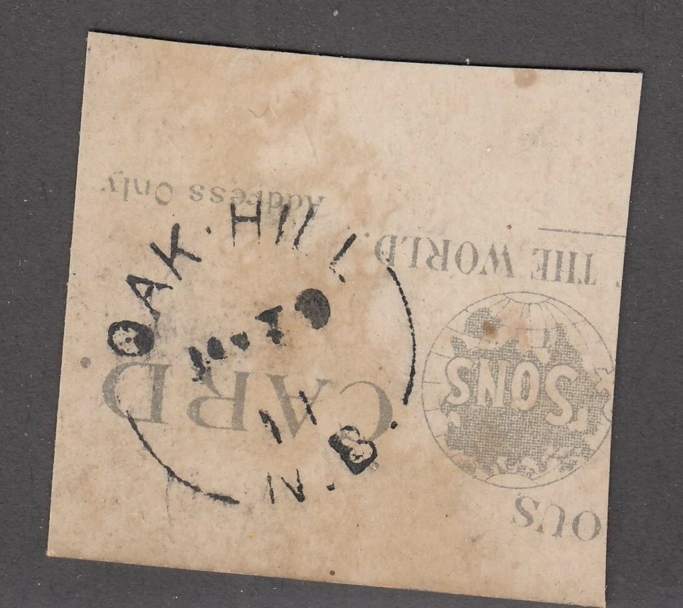 NEW BRUNSWICK SPLIT RING TOWN CANCELS "OAK HILL" - Imagem 1 de 1
