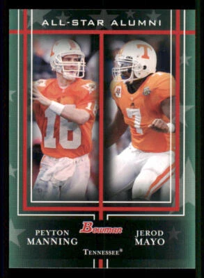 2009 Bowman Draft All-Star Alumni Combos #AAC3 Peyton Manning/Jerod Mayo - Image 1 of 2