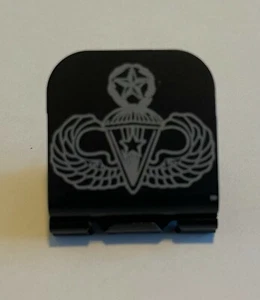 Master Combat Jump Wings  Badge Laser Etched Aluminum Hat Clip Brim-it - Picture 1 of 9