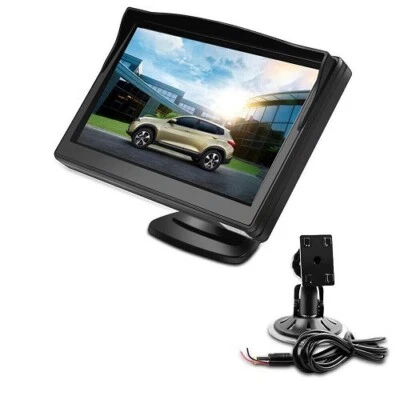 5" Monitor Camera 4 Parking Silver Sensors Reverse Rear Radar System Alert Alarm - Image 1 of 4