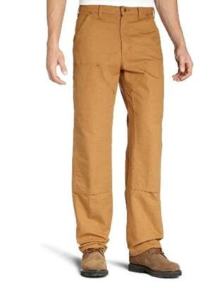 New Carhartt Double Front Washed Duck Work Dungaree Pants Brown 46x30 Loose Fit - Image 1 of 4