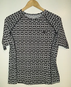 Coolibar Hightide Womens Small Swim Shirt Rash Guard Black White UPF 50 Pullover - Picture 1 of 9