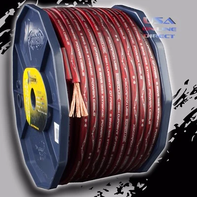Cable marino plano de cobre de tierra OFC rollo rojo calibre 8 200 pies AWG EE. UU. Foto 1 de 4