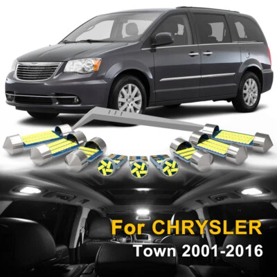 13x White LED Interior Light For Chrysler Town & Country 2001-2016 Package Kit  - Image 1 of 4