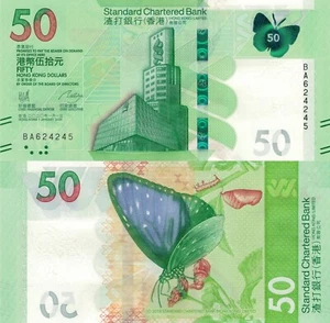 Hong Kong - Standard Chartered 50 Dollars (2020) - Butterfly/p-303b UNC - Picture 1 of 3