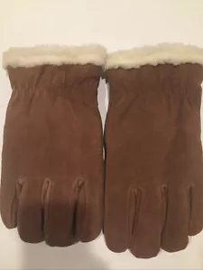 Men’s Size Large Wells Lamont Promark Brown Leather Winter Gloves *sales final* - Picture 1 of 8