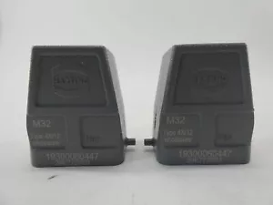 *Lote de 2* Harting HAN 19300060447 Tipo 4X/12 Gabinete Campana de entrada superior Gris M12 - Imagen 1 de 10