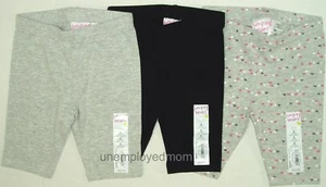 Lot Capri Leggings Pants Bottoms Grey Black Geo Print Twins Triplets Baby Girls - Picture 1 of 10