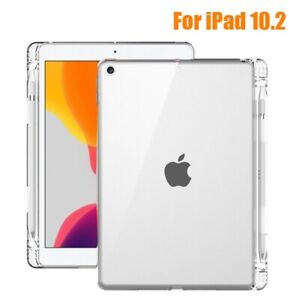 Case for iPad 7th 8th 9th Air 1 2 3 4 Pro 11 Mini 6 Clear TPU With Pencil Holder