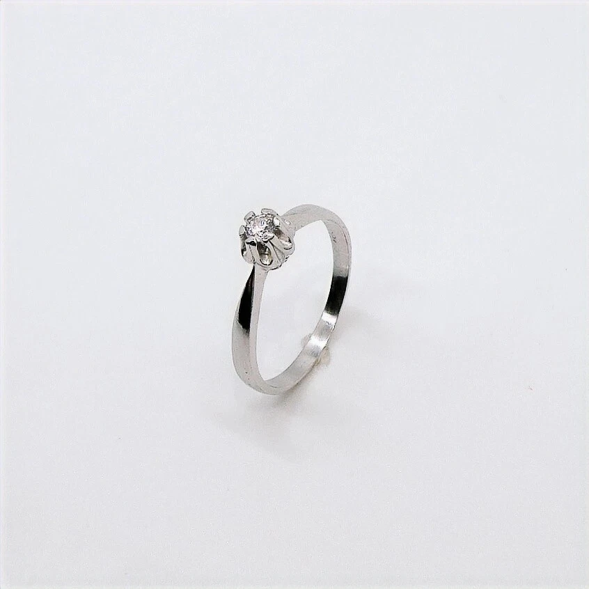 SOLITARIO CON ZIRCONE IN ARGENTO 925 RODIATO IN ORO BIANCO 18 KT - Immagine 1 di 1