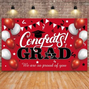 Congrats Grad Backdrop Banner Proud Graduation Photography Background - Picture 1 of 7