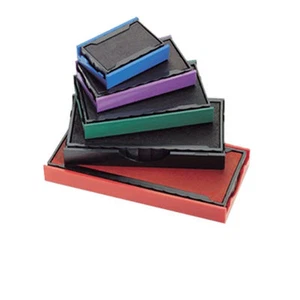 Almohadillas de tinta de repuesto Traxx para estampillas de goma NEGRO ROJO AZUL VERDE VIOLETA SECO - Imagen 1 de 3