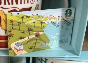 New Starbucks Coffee Gift Card CALIFORNIA CA BEACH zero Balance - Picture 1 of 3