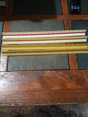 4 Vintage Lutz, Keuffel & Esser drafting rulers Triangle Rule K&E N8881 + N8883 - Image 1 of 3