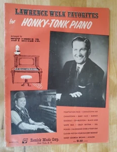 Lawrence Welk Favorites for Honky-Tonk Piano by Tiny Little Jr - Vin (1958) PPBK - Foto 1 di 4