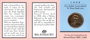 1998 Australia Howard Florey $1 Coin - Brisbane 'B' Mintmark - Picture 1 of 2