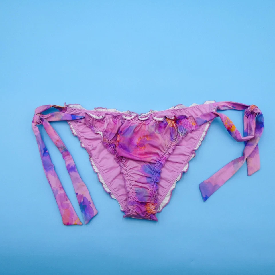 Frankies Bikinis Large Pink Side Tie Dye Brazilian Bikini Bottom Beach Swimwear - Image 1 of 4