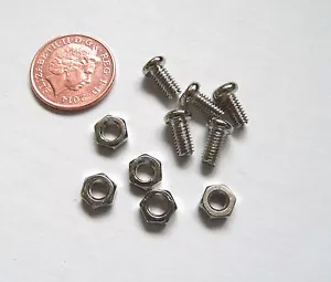M4 x 10 mm viti a testa incrociata e dadi confezione da 5 di ciascuna - Foto 1 di 1